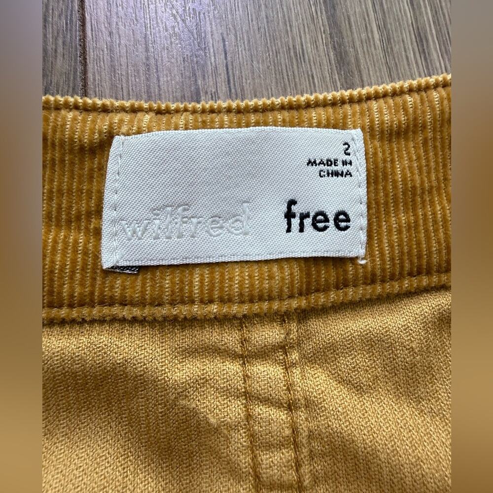 Aritzia Wilfred Free Corduroy Mini Skirt Size 2 Mustard Brown A-Line Side Zip - Picture 5 of 9